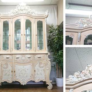 Ｚ27　イギリス アンティーク ロココ調 キャビネット 飾り棚