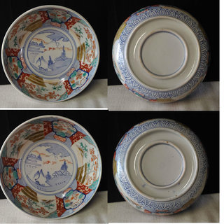 古伊万里 鉢 ③ 5客 色絵鉢 二重高台 上手 麺鉢 多様鉢