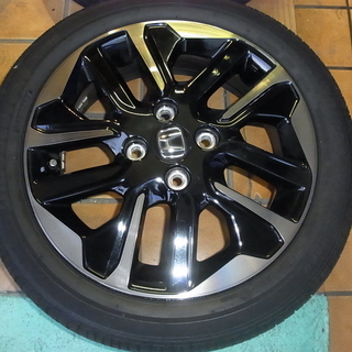 ●N-WGN Custom 特別仕様車 ターボ SS 15インチアルミホイール（ベルリナブラック塗装＋切削＋ブラッククリア塗装）美品　ｘ　4本