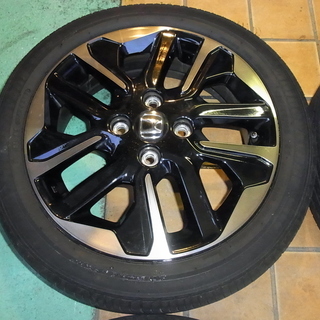 ●N-WGN Custom 特別仕様車 ターボ SS 15インチアルミホイール（ベルリナブラック塗装＋切削＋ブラッククリア塗装）美品　ｘ　4本