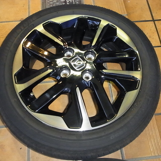 ●N-WGN Custom 特別仕様車 ターボ SS 15インチアルミホイール（ベルリナブラック塗装＋切削＋ブラッククリア塗装）美品　ｘ　4本