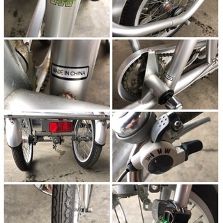 値下げ【走行少】大人用 三輪自転車 3段切替　ライト付き　前輪20インチ 後輪16インチ 高齢者 人気 三輪車