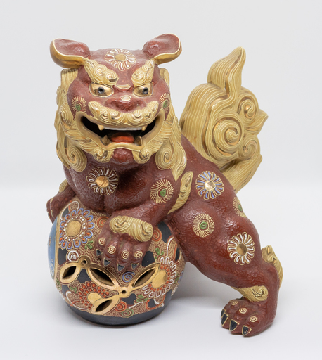 獅子 九谷焼 玉乗り アンティーク