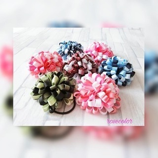 ポンポンリボンヘアゴム 作り