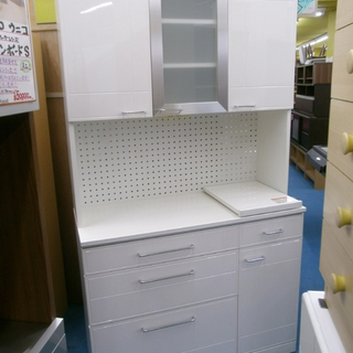 R383 国産 ユーアイ製 キッチンボード、食器棚、幅120cm 美品