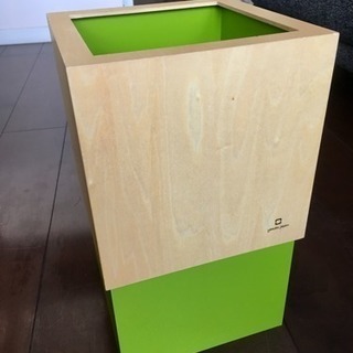 北欧テイスト ヤマト工芸 木製ゴミ箱「W CUBE」