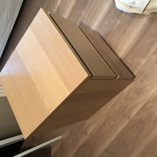 IKEA MALM 引き出しx2  ホワイトステインオーク材突き...