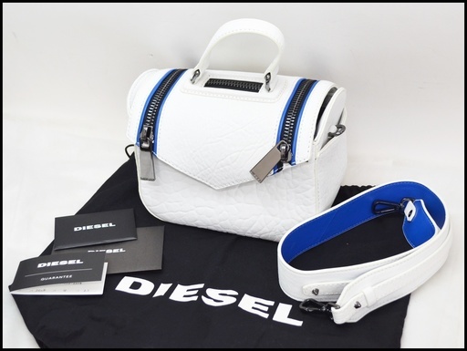 未使用 ディーゼル レザー 2WAYショルダーバッグ X05327 PR044 ホワイト ミニボストン ハンドバッグ レディース DIESEL