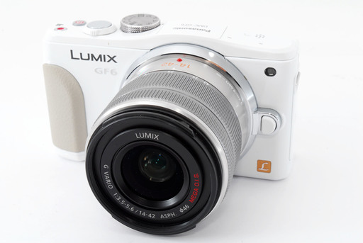 Panasonic Lumix DMC-GF6W ホワイト レンズキット★極上美品★自分撮りミラーレス★レンズフード、8GB新品SDカード付き！