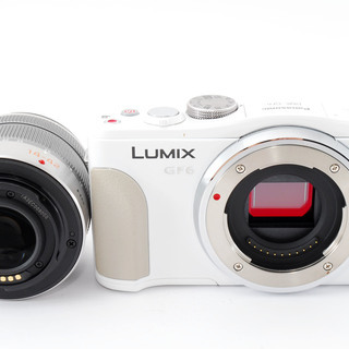 Panasonic Lumix DMC-GF6W ホワイト レンズキット★極上美品★自分撮りミラーレス★レンズフード、8GB新品SDカード付き！