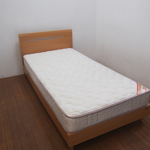 グランツ 良品 シングルサイズ ベッド シングルベッド マットレス付 (DA01)
