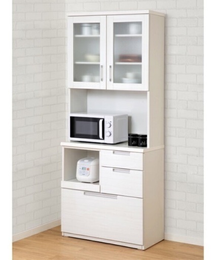 食器棚 キッチン収納 家電収納 白 シンプル 幅80  キッチンボード(ダリア 80KB WH) ニトリ