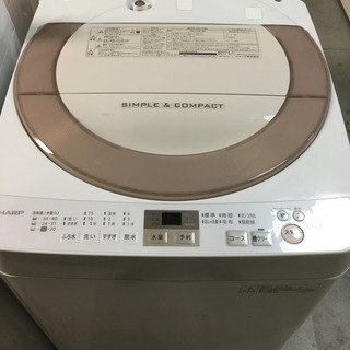 【送料無料・設置無料】洗濯機 2016年製 SHARP ES-GE7A-N 中古