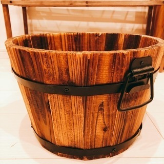 木製 バスケット 樽  鉢植え