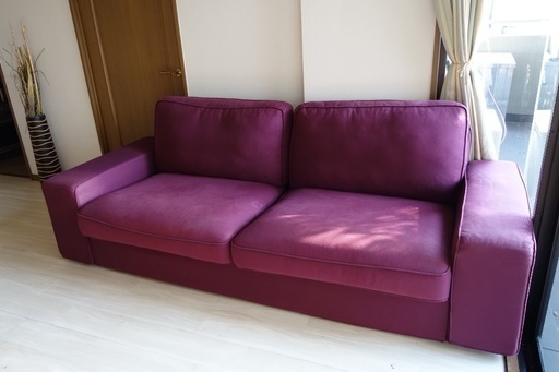 IKEA紫ソファ(値引き応相談、4/10までに引き取りに来られる方限定)