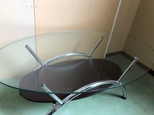 ガラス ローテーブル 横幅115cm 縦70cm 高さ44cm