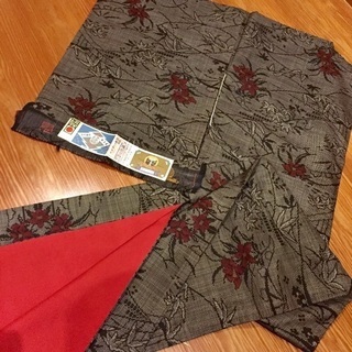 本場奄美 大島紬 一元式 赤い花 本場奄美 大島紬 一元式 赤い花