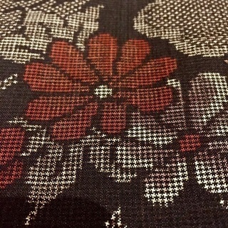 本場大島紬 古代泥染め 秋草