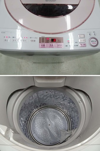 美品 保証有 SHARP シャープ 8キロ ES-GV8A-P 全自動洗濯機 2017年製 ピンク