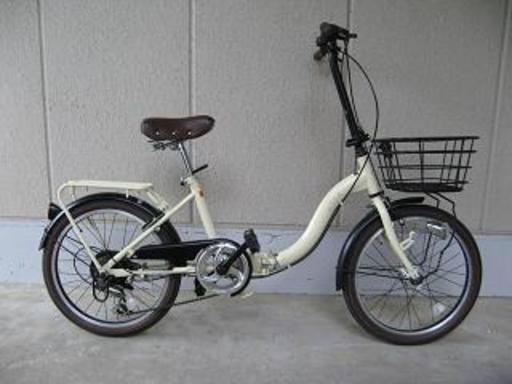 〔中古〕２０インチ・折りたたみ自転車（外装６段変速・LEDオートライト付）
