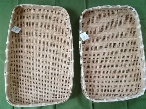新品 平型角盆ざる 竹ざる 水切りザル 大2個セット梅干しなどに 花花 四日市の生活雑貨の中古あげます 譲ります ジモティーで不用品の処分