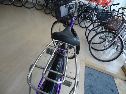 【エコプラス小倉南店】27インチ軽快車 6段変速 パープル スタッフ 向井 オススメ(^^♪ 中古車 自転車 チャリ ママチャリ 　112