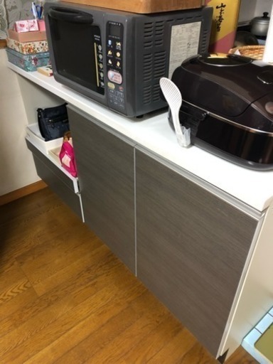 5/15に処分 値下げ カップボード 食器棚 棚 収納 人工大理石 場所により送料込