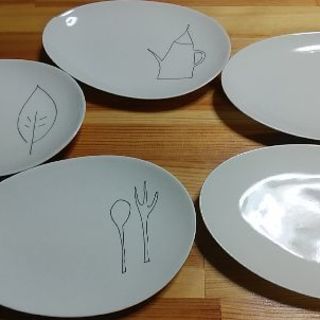 和カフェ楕円プレート5枚セット未使用品 もも 江南の食器 プレート の中古あげます 譲ります ジモティーで不用品の処分