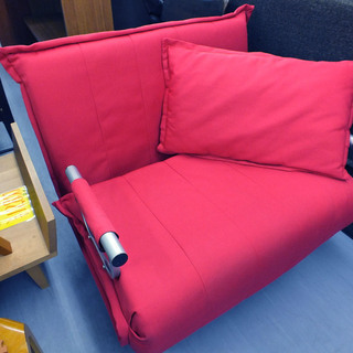 paypay対応 手稲リサイクル ソファベッド シングルサイズ 赤
