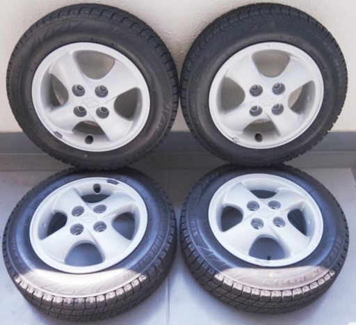 美品 タイヤ深溝 日産マーチ ホイールタイヤセット スタッドレス 13インチ 5j Pcd100 4穴 Off 45 ブリジストンブリザ さとぽお 稲城のタイヤ ホイールの中古あげます 譲ります ジモティーで不用品の処分