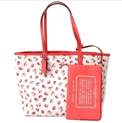 日本未発売 COACH コーチ トートバッグ イチゴ 正規品リバーシブル対応