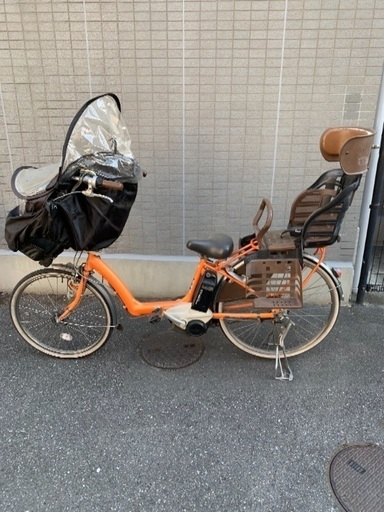 電動自転車 子供二人乗せ YAMAHA レインカバー付き