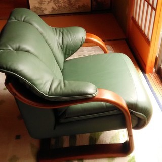 総革張りチェア　一人掛け×２脚　二人掛け×１脚　セット