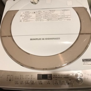 半年使用 洗濯機 SHARP ES-KS70T