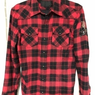 ROEN スカル チェックシャツ レイヤード サイズ44 ロエン ROEN スカル