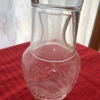 冠水瓶 切子瓶 コップ付き 水入れ 枕元グラス