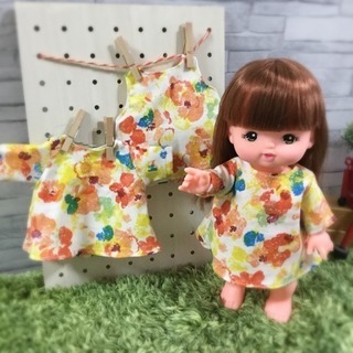 メル☆ソラン服 お揃いフリルスカート(オレンジ)