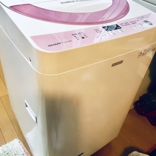 美品/SHARP/洗濯機/容量5.5kg/ES-G55RC/ピンク/2016年式/新生活