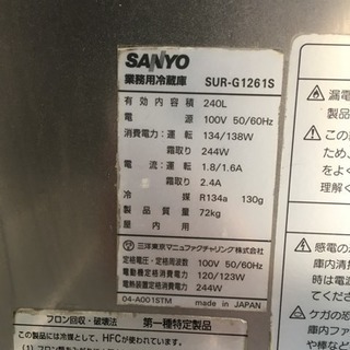 サンヨー 業務用冷蔵庫