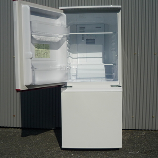 札幌 引き取り シャープ 2ドア冷蔵庫 2014年製 137L SJ-BK14Y-W 白×赤