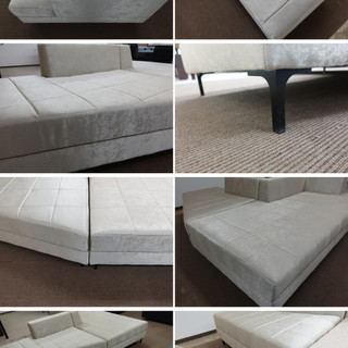 ゴールド 大型ソファ 広さたっぷり 192㎝×1・132㎝×1＝計324㎝+オットマン 70㎝ I型・L型・対面　展示品