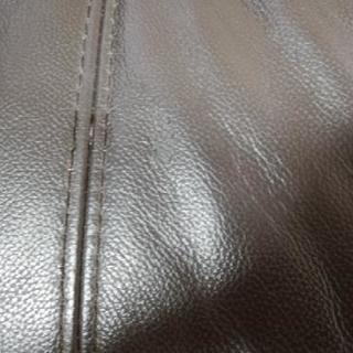 お値下げします★ニトリ　カウチ本革ソファ　ダブルライン　3LC