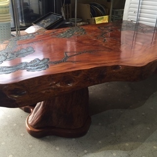 座卓　欅　松竹梅　縁起物　大型座卓　ローテーブル
