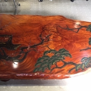 座卓　欅　松竹梅　縁起物　大型座卓　ローテーブル