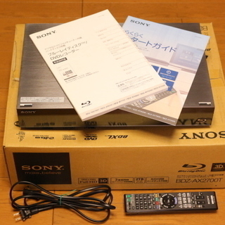 ソニー ブルーレイディスク/DVDレコーダー BDZ-AX2700T
