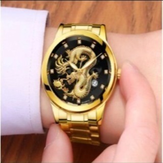 金龍　腕時計　最新モデル 腕時計　メンズ　ウォッチ　ゴールド　金