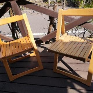 美品⭐２脚セット　木製スタック椅子　グラデーション⭐