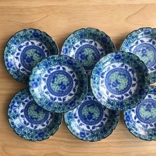 青い和皿 8枚セット