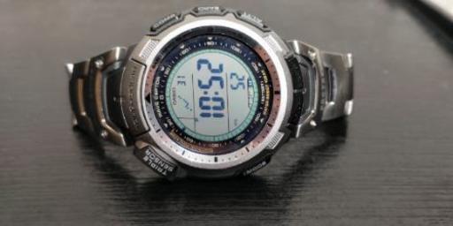 CASIO 腕時計 PROTREK タフソーラー 電波時計 MULTI BAND5　メタルバンド チタンモデル PRW-1300TJ