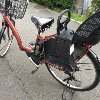 地域限定送料無料　バッテリー新品　ラフィーニ　三人乗り　茶　神戸市　電動自転車 地域限定送料無料 バッテリー新品 ラフィーニ 三人乗り 茶 神戸